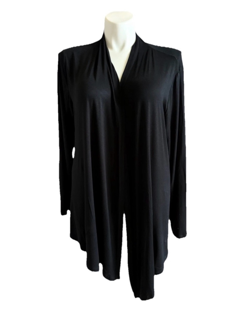 Maurices Open Front Draped Cardigan Womans Size 2XL Black Sweater Layering Piece